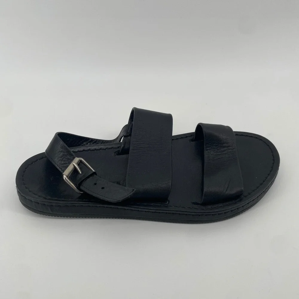 Donald J Pliner Mane 01 Sandals Mens 8 Black Leather Slingback Italian Made